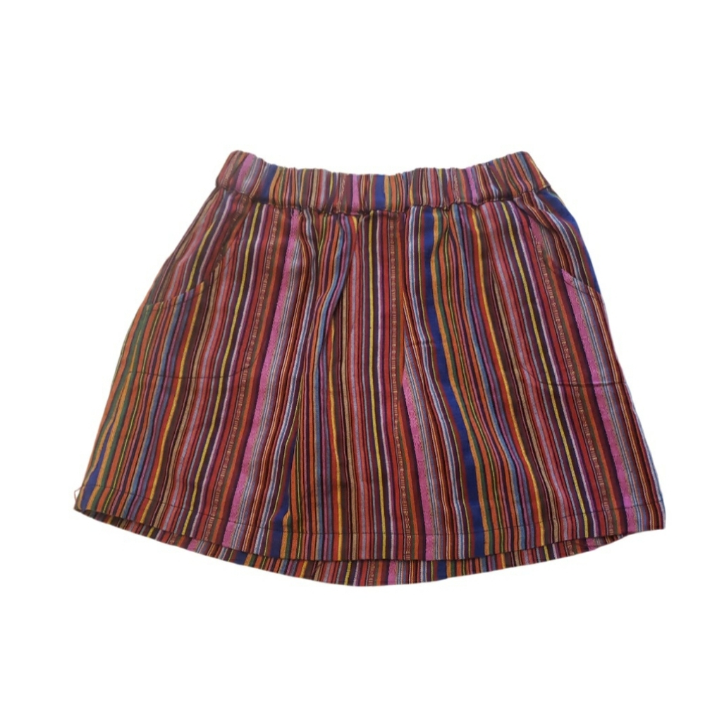 Lucky Brand Multicolor Striped Cotton Skort - Pink, Red, Blue, Orange